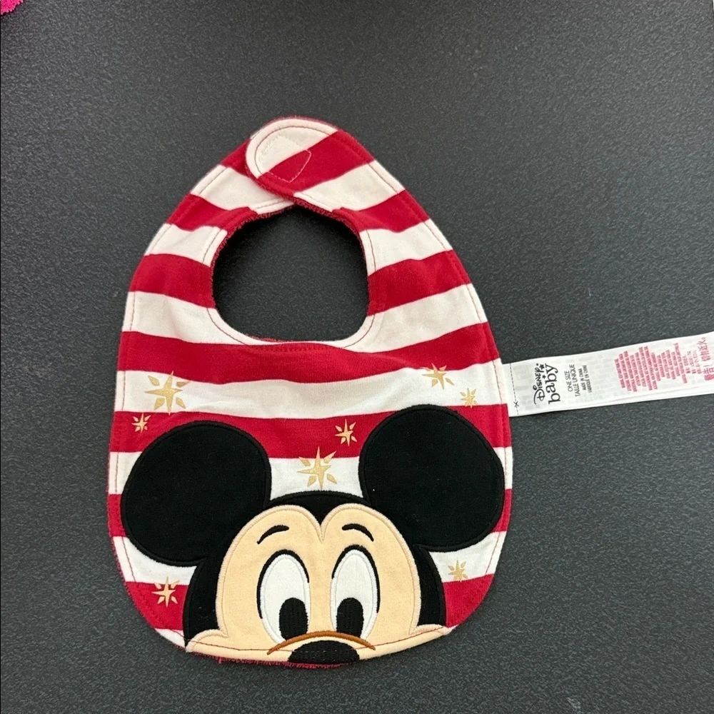 Disney Mickey Mouse Red and White Bib